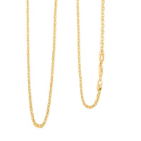 14K YG Over Sterling Silver Double Bismark Chain Necklace (20 Inches) (9.90 g)