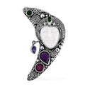 Bali Goddess Carved Bone and Multi Gemstone 3.60 ctw Pendant without Chain in Sterling Silver - Sticky add to cart bar