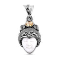 Bali Goddess Carved Bone and Brazilian Citrine 1.10 ctw Pendant without Chain in Sterling Silver - Sticky add to cart bar
