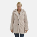 Tamsy Cream Luxe Sherpa Coat with 2 Front Pockets - One Size Missy - Sticky add to cart bar