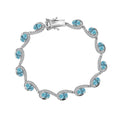 Doorbuster Premium Betroka Paraiba Apatite, Moissanite Bracelet in Rhodium Over Sterling Silver (6.50 In) 6.75 ctw - Sticky add to cart bar