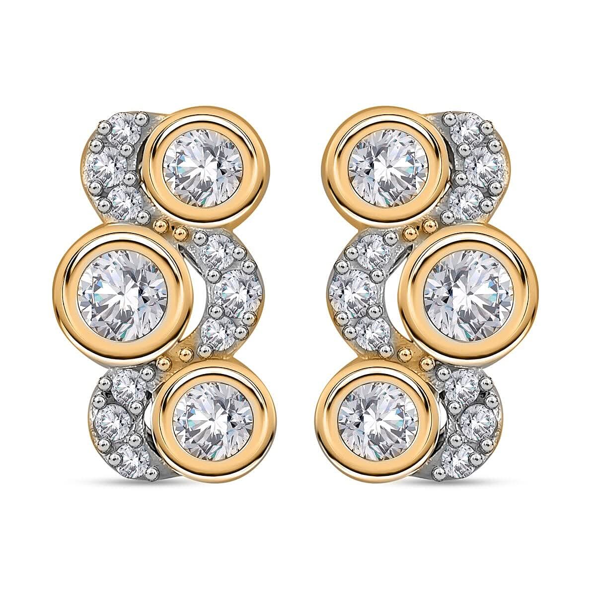 Moissanite 1.00 ctw Earrings in 18K Vermeil Yellow Gold Over Sterling Silver