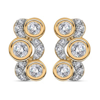 Moissanite 1.00 ctw Earrings in 18K Vermeil Yellow Gold Over Sterling Silver