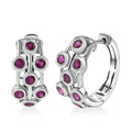 Doorbuster Niassa Ruby (FF) 2.35 ctw Bubbles Hoop Earrings in Rhodium Over Sterling Silver - Sticky add to cart bar