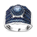 Doorbuster Blue Diamond (IR) Ring in Platinum Over Sterling Silver (Size 6.0) 2.00 ctw - Sticky add to cart bar