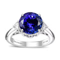 Certified & Appraised Rhapsody AAAA Tanzanite and E-F VS2 Diamond 4.27 ctw Ring in 950 Platinum 5.90 Grams - Sticky add to cart bar