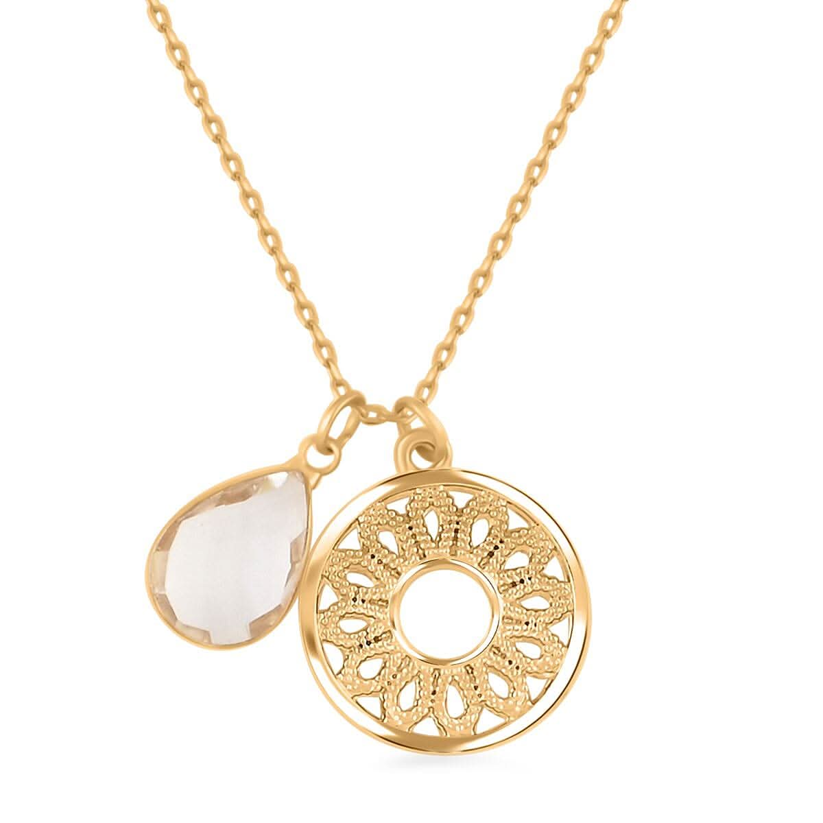 White Diamond Necklace (18 Inches) in Goldtone 3.50 ctw