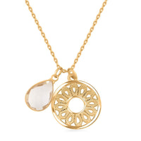 White Diamond Necklace (18 Inches) in Goldtone 3.50 ctw