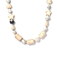 Howlite 200.65 ctw Beaded Necklace in Stainless Steel 20 Inches