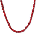 Red Howlite 108.40 ctw Beaded Necklace in Stainless Steel 20 Inches - Sticky add to cart bar