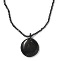 Black Agate and Thai Black Spinel 111.90 ctw Beaded Necklace in Stainless Steel 20 Inches - Sticky add to cart bar