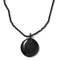 Black Agate and Thai Black Spinel 111.90 ctw Beaded Necklace in Stainless Steel 20 Inches