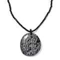 Snow Flake Obsidian and Thai Black Spinel 179.90 ctw Beaded Necklace in Stainless Steel 20 Inches - Sticky add to cart bar