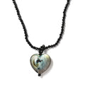 Malagasy Labradorite Pendant with Thai Black Spinel 49.35 ctw Beaded Necklace in Stainless Steel 20 Inches - Sticky add to cart bar