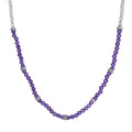 Karis African Amethyst 13.00 ctw Beaded Necklace in Platinum Bond 18 Inches - Sticky add to cart bar