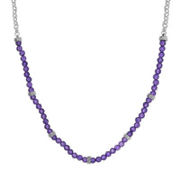 Karis African Amethyst 13.00 ctw Beaded Necklace in Platinum Bond 18 Inches