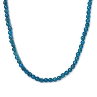 Malgache Neon Apatite Beaded 135.00 ctw Necklace 20 Inches in Rhodium Over Sterling Silver