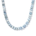 Blue Opal Beaded 120.00 ctw Necklace 18 Inches in Rhodium Over Sterling Silver - Sticky add to cart bar