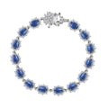 Kashmir Kyanite, White Zircon Shining Star Bracelet in Rhodium Over Sterling Silver (8.00 In) 13.30 ctw - Sticky add to cart bar