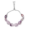 African Amethyst 35.00 ctw Bolo Bracelet in Rhodium Over Sterling Silver - Sticky add to cart bar
