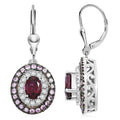 Orissa Rhodolite Garnet and Multi Gemstone 3.20 ctw Earrings in Rhodium Over Sterling Silver - Sticky add to cart bar