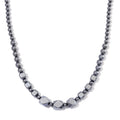 Terahertz Octagon Beaded Necklace (20 Inches) in rhodium Sterling Silver 185.00 ctw - Sticky add to cart bar