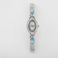 GC Quartz Movement Blue Topaz and Simulated Diamond 3.30 ctw Watch in Silvertone (8.00 In) - Sticky add to cart bar