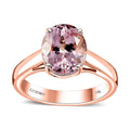 Certified & Appraised Luxoro AAA Pink Morganite 3.00 ctw Solitaire Ring in 14K Rose Gold (Size 6.0) - Sticky add to cart bar