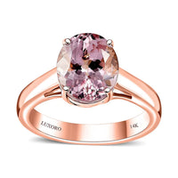 Certified & Appraised Luxoro AAA Pink Morganite 3.00 ctw Solitaire Ring in 14K Rose Gold (Size 6.0)