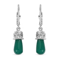 D'Joy Verde Onyx 6.60 ctw Floral on Cap Earrings in Rhodium Over Sterling Silver - Sticky add to cart bar