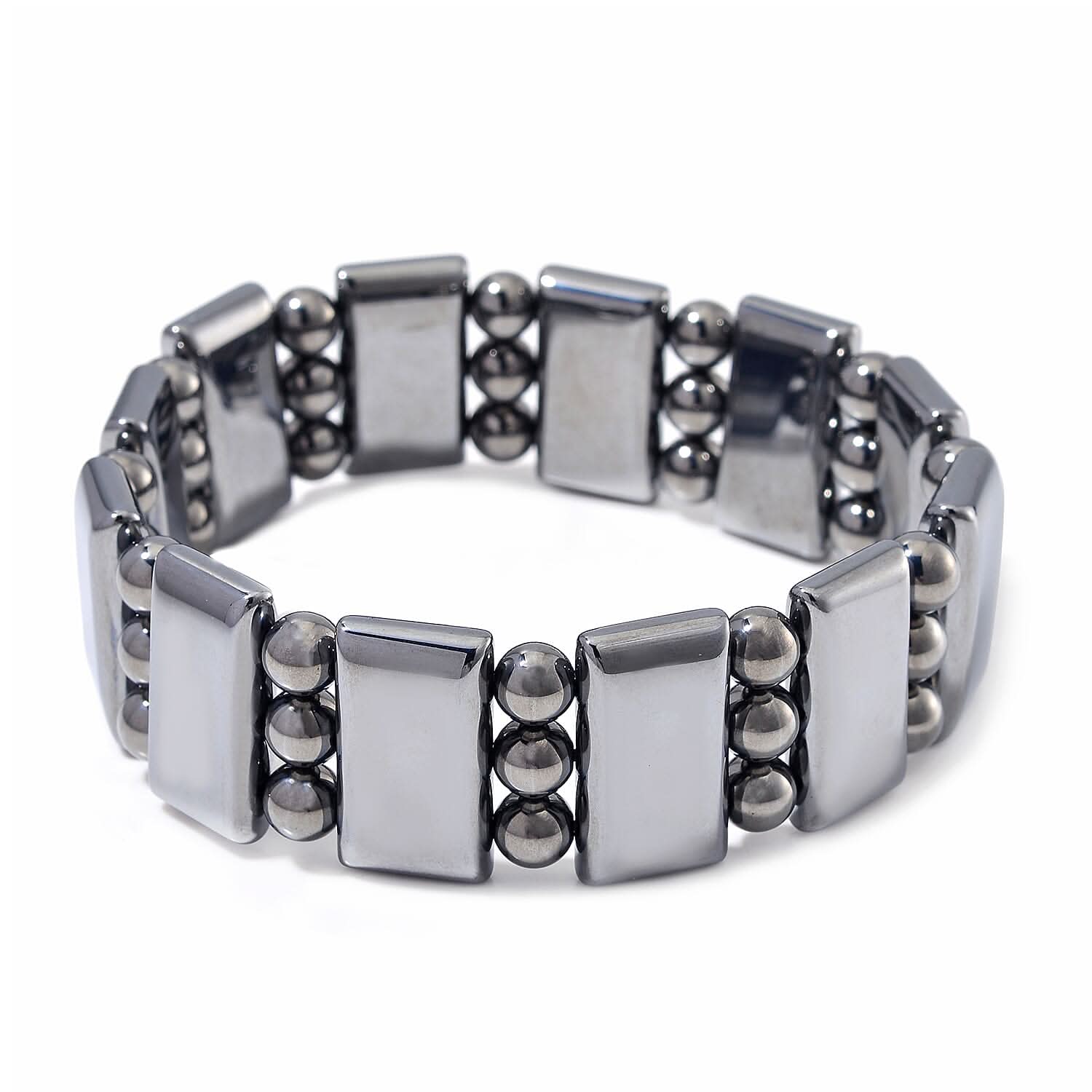 Terahertz 230.00 ctw Block Stretch Men's Bracelet (8-8.5In)