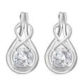 Simulated Diamond Love Knot Earrings in Sterling Silver - Sticky add to cart bar