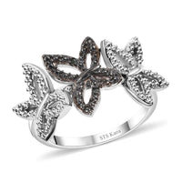Karis Natural Champagne Diamond Accent Ring in 18K RG Plated and Platinum Bond