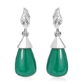 Verde Onyx 12.25 ctw Texture Earrings in Rhodium Over Sterling Silver - Sticky add to cart bar