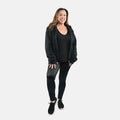 Black Metallic Mid-high Rise Legging - L - Sticky add to cart bar