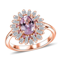 Premium Martha Rocha Kunzite, Multi Gemstone Ring in 18K Vermeil RG Over Sterling Silver (Size 10.0) 2.50 ctw