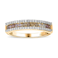 Luxoro 10K Yellow Gold Multi Diamond (Natural & IR) (I1-I2) Ring (Size 6.0) 0.50 ctw