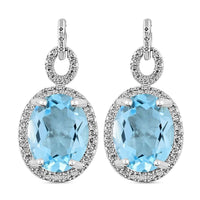 Blue Topaz 5.00 ctw Earrings in Silvertone
