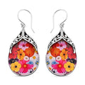 Resin Floral Earrings in Sterling Silver - Sticky add to cart bar