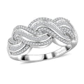 Diamond Twisted Ring in Rhodium Over Sterling Silver (Size 6.0) 0.75 ctw - Sticky add to cart bar