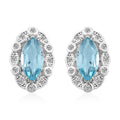 Blue Topaz and Simulated Diamond 1.85 ctw Earrings in Sterling Silver - Sticky add to cart bar