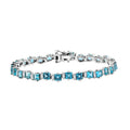 Premium Betroka Blue Apatite and Moissanite 12.50 ctw Bracelet in Rhodium Over Sterling Silver (7.25 In) - Sticky add to cart bar