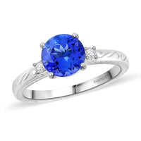 Certified & Appraised Rhapsody 950 Platinum AAAA Tanzanite, Diamond (E-F, VS) Ring with Free Tanzanite Book (Size 10.0) (7.30 g) 2.50 ctw