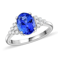 Certified & Appraised Rhapsody AAAA Tanzanite and E-F VS Diamond 2.50 ctw Ring in 950 Platinum 5.75 Grams