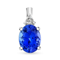 Certified & Appraised Rhapsody AAAA Tanzanite and E-F VS Diamond 2.65 ctw Pendant in 950 Platinum