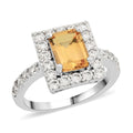 Lab Created Yellow Sapphire, Simulated Diamond Ring in Goldtone (Size 10.0) 2.50 ctw - Sticky add to cart bar