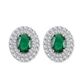 Lab Created Green Quartz and Simulated Diamond 2.90 ctw Earrings in Silvertone - Sticky add to cart bar