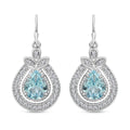 Blue Topaz and Simulated Diamond 4.50 ctw Earrings in Silvertone - Sticky add to cart bar