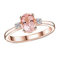 Certified & Appraised AAA Pink Morganite and G-H I2 Diamond Ring in 10K Rose Gold 1.35 ctw - Sticky add to cart bar