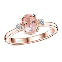 Certified & Appraised AAA Pink Morganite and G-H I2 Diamond Ring in 10K Rose Gold 1.35 ctw